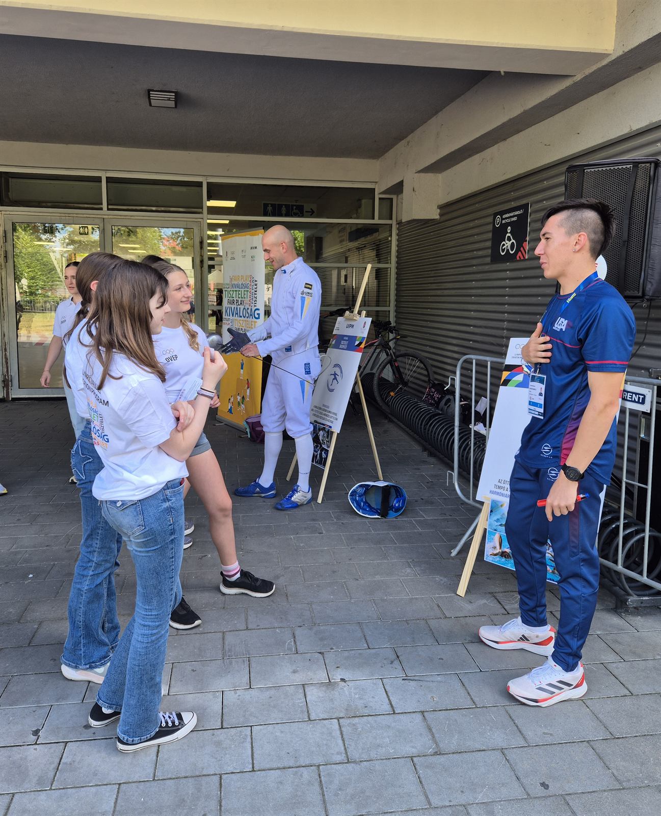 Fencing demonstration at the Olympic Values Education Program