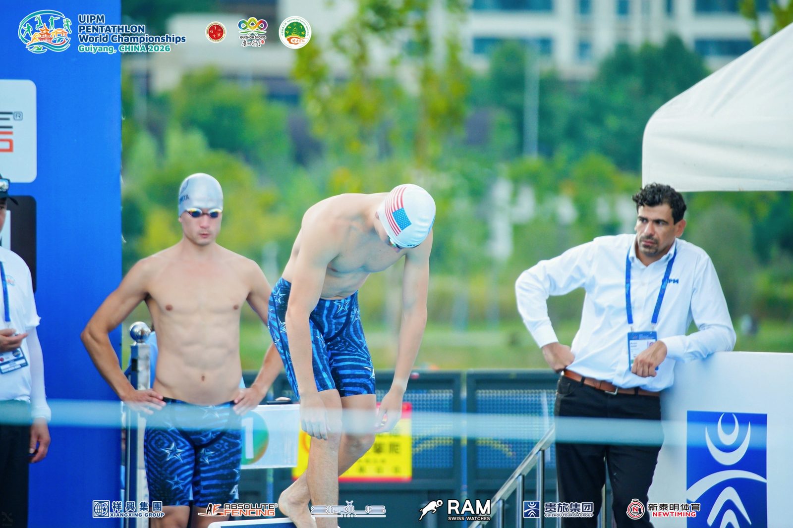 On the blocks before the swim at the Pentathlon World Championships in Guiyang